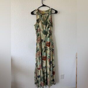Anthropologie Maeve maxi dress tan floral size 2